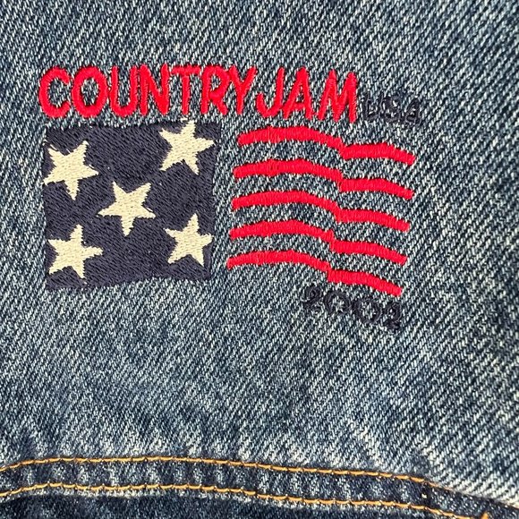 Vintage Country Jam 2002 Womens Denim Blue Jean Jacket Button Front Size M - Picture 3 of 8